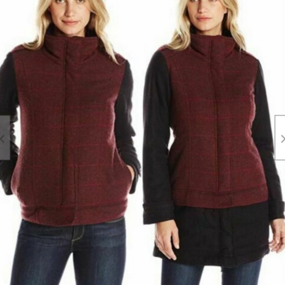 Prana Caprise Wool Blend Convertible Jacket Coat Women's XS NWT Insulated